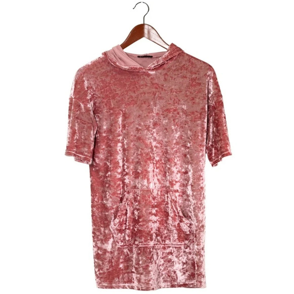 Sisley Other - Sisley Crushed Velvet Top Pink Youth XL Girls 90s Benetton Athleisure Italy Cute